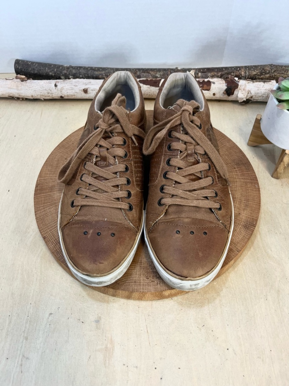 Mark Nason Los Angeles Lounge Brown Leather Sneakers Men's 9